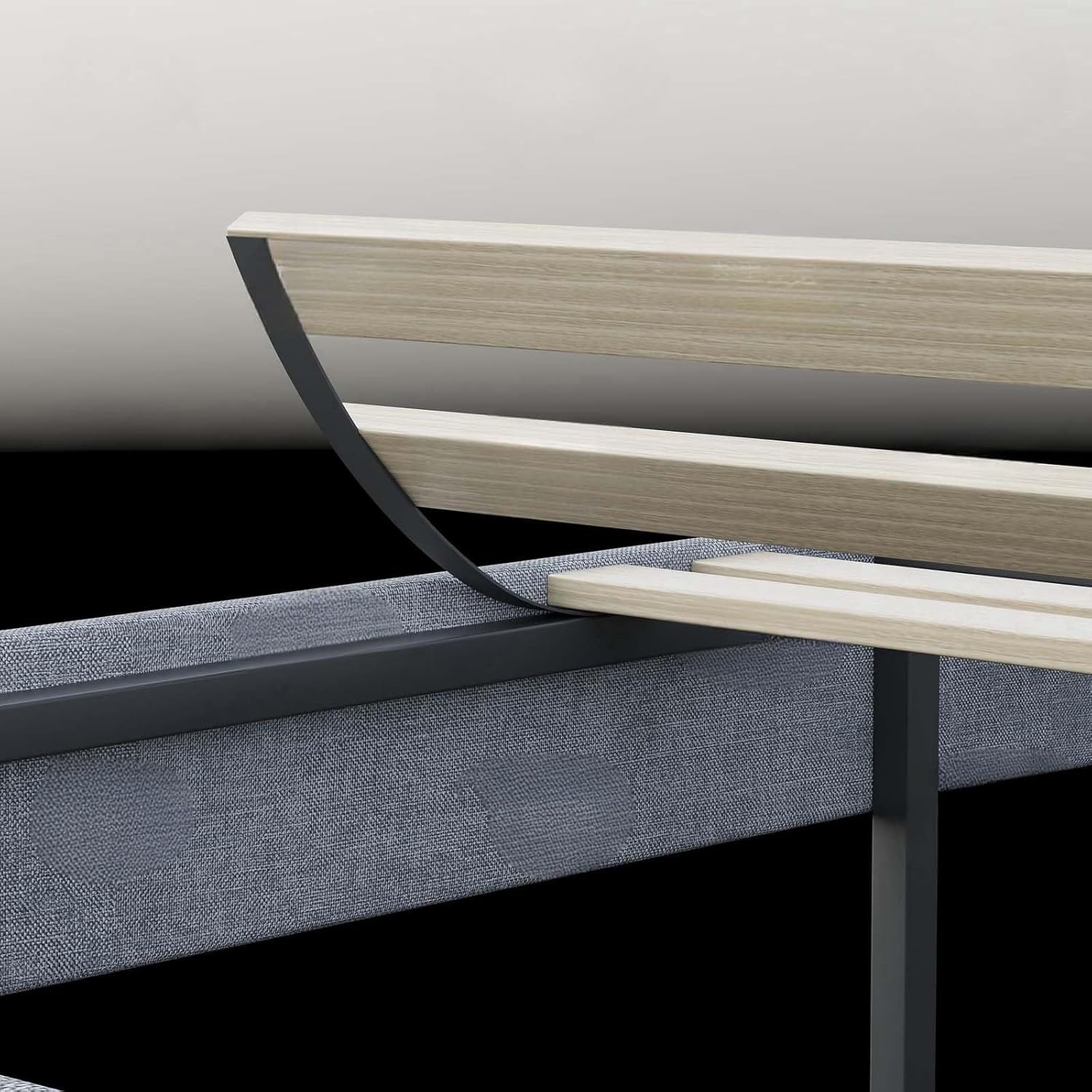 Base de cama tapizada de tamaño matrimonial con cabecera de botón ajustable, base de colchón con soporte de listones de madera, no necesita somier,