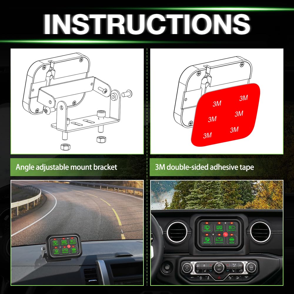 Niking Auto – Panel de interruptor de 6 bandas, sistema de relé universal de caja de control de circuito de encendidoapagado, módulos de interruptor