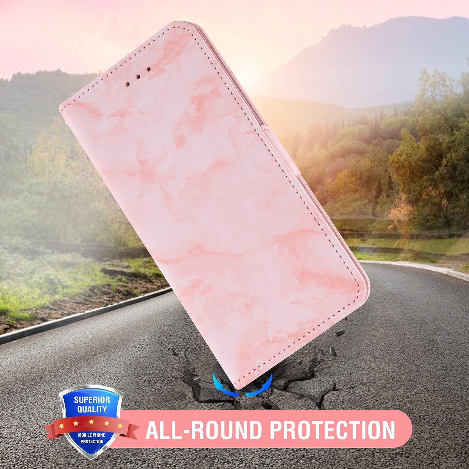 Asuwish Funda compatible con Moto E5 Plus E 5 Supra y protector de pantalla de vidrio templado, soporte para tarjeta celular, soporte para tarjeta,