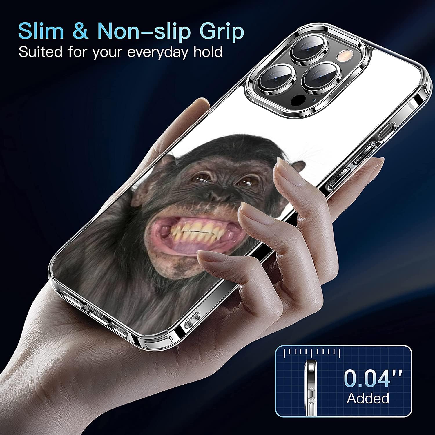 Funda compatible con iPhone 13 Pro Max, funda divertida y linda para teléfono a prueba de golpes, funda transparente