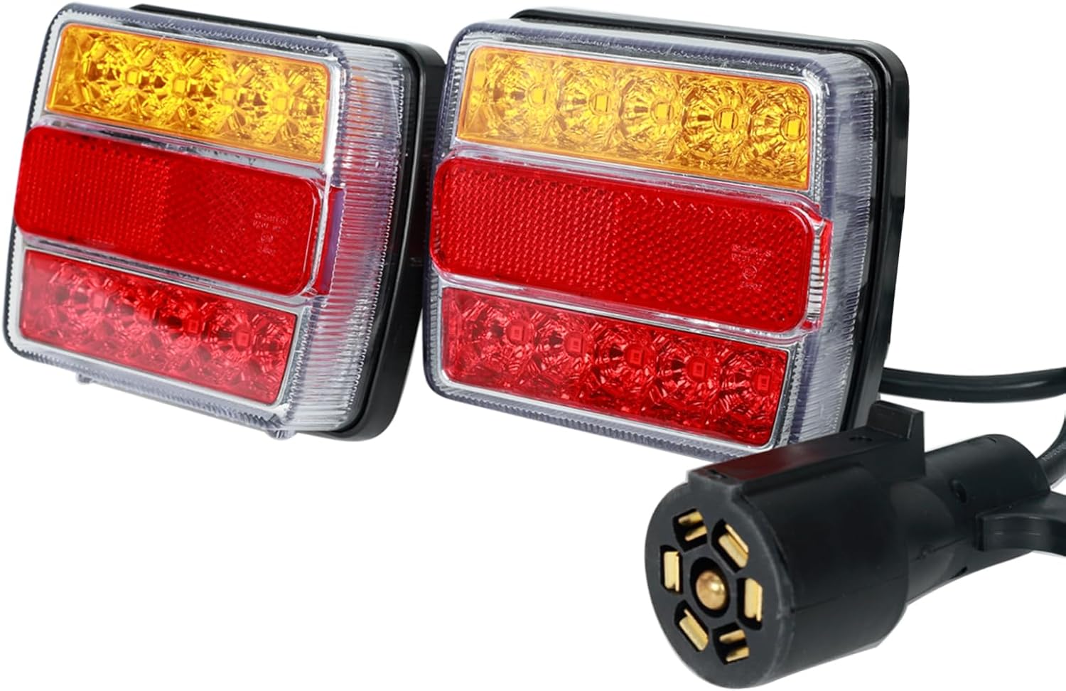Kit de luz LED magnética para remolque, 2 luces LED universales para remolque, indicador de dirección, luz de placa de freno, impermeable IP68, imán