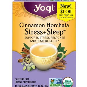 Yogi Tea Cinnamon Horchata Stress + Sleep – Té de hierbas sin cafeína, certificado orgánico por USDA, sin OMG, 16 bolsas de té (paquete de 6) Yogi Tea Cinnamon Horchata Stress + Sleep – Té de hierbas sin cafeína, certificado orgánico por USDA, sin OMG, 16 bolsas de té (paquete de 6)