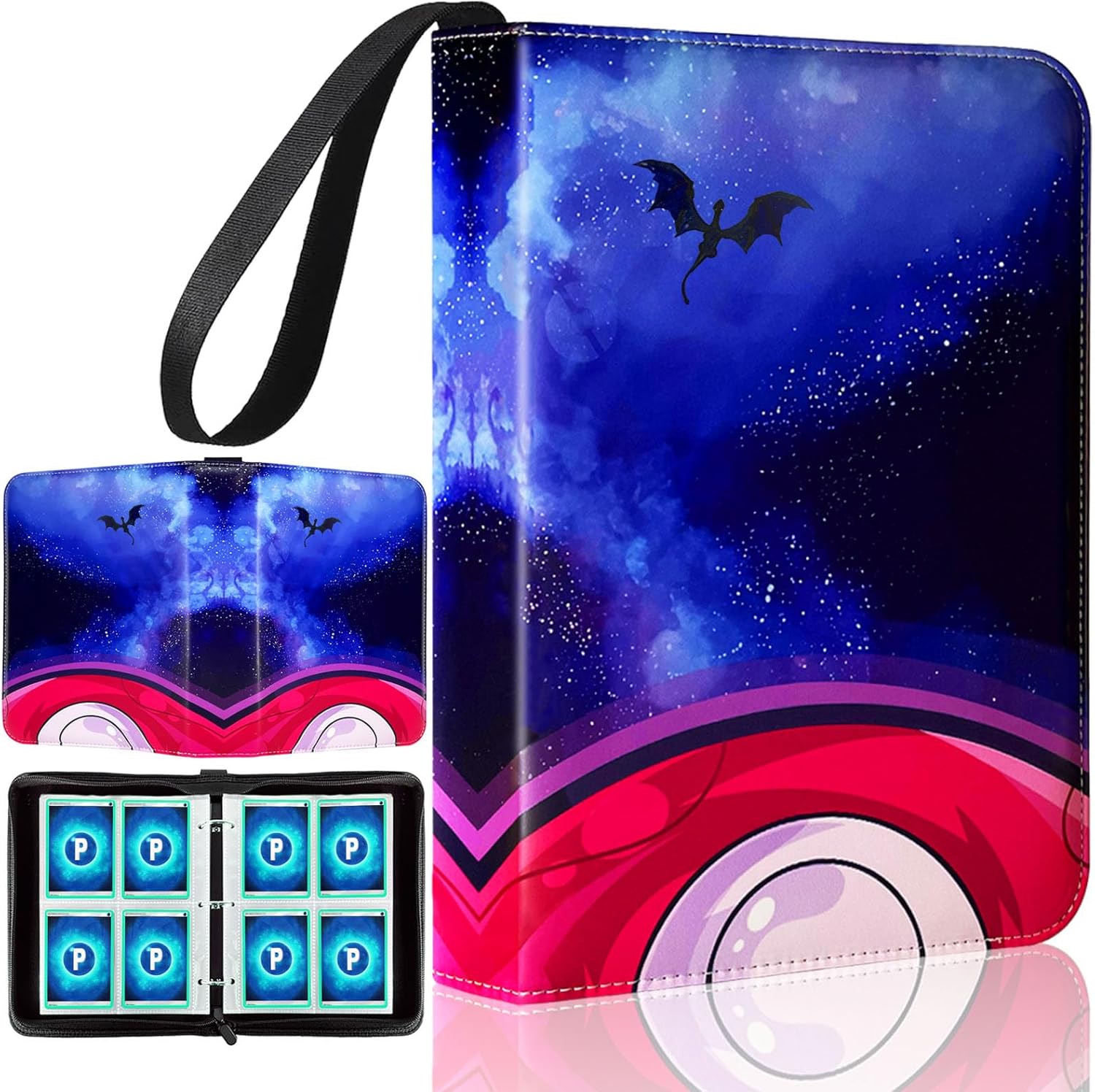 Dmoicols Carpeta de tarjetas para tarjetas intercambiables de juegos, con 520 bolsillos y 65 fundas. Estuche coleccionable para tarjetas