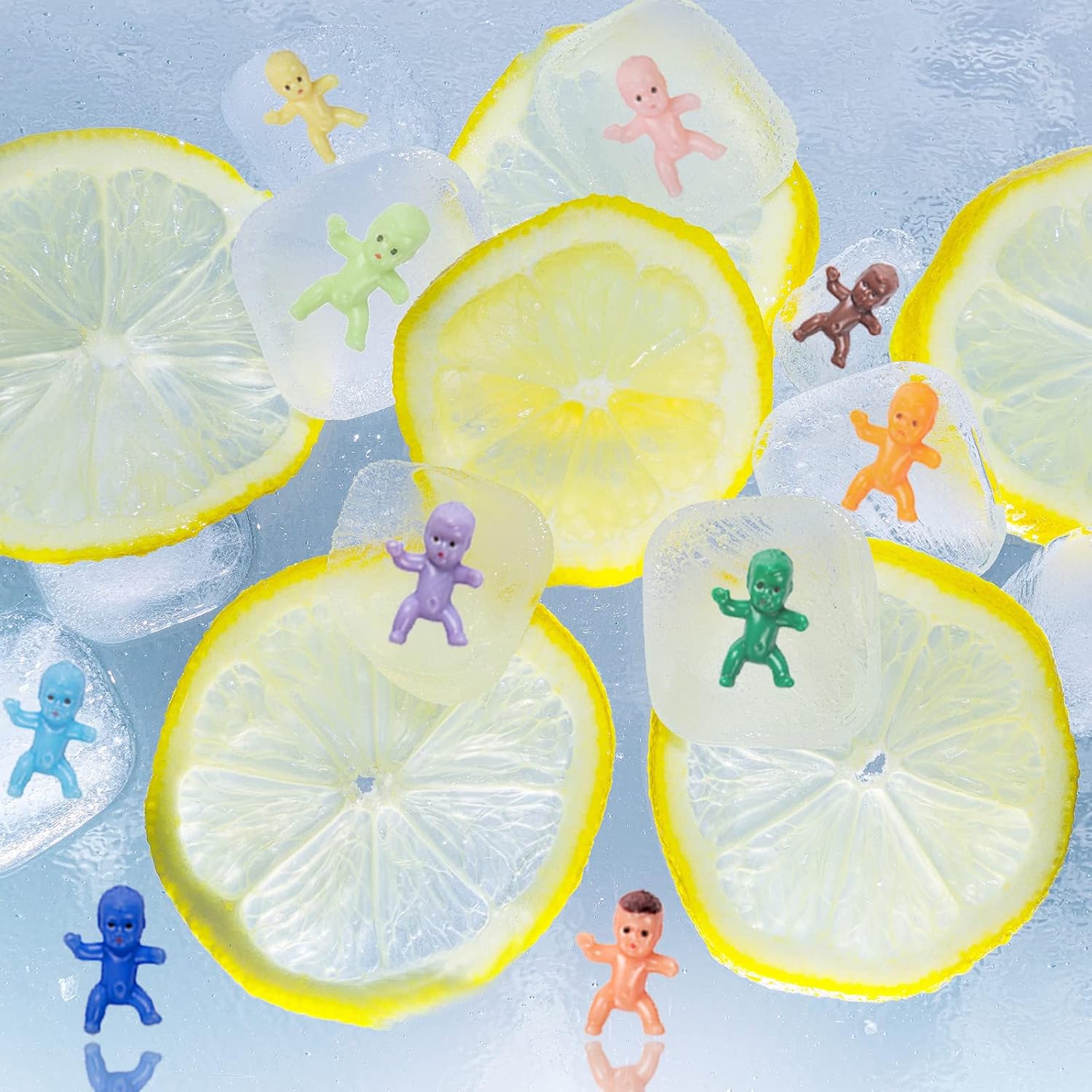 200 mini figuras de plástico para bebés, mini figuras de bebé de 1 pulgada, pastel de rey, bebés de plástico para juegos de cubitos de hielo, juegos