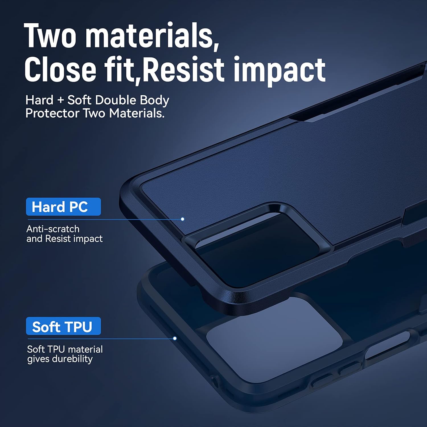 Funda para Moto G 5G 2023, Motorola G 5G 2023 con protector de pantalla prueba de caídas de grado militar, funda protectora resistente a prueba de
