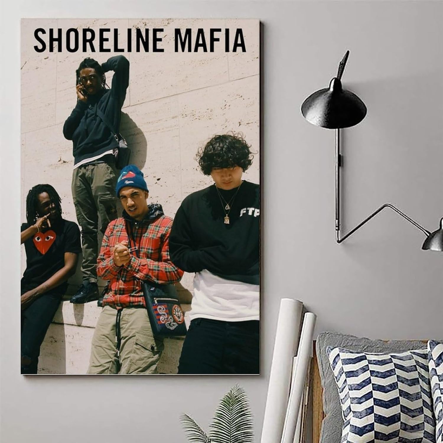 RJETZMU Shoreline – Póster de mafia en lienzo para pared de dormitorio, estética, sala de estar, decoración del hogar, 16 x 24 pulgadas (15.7 x 23.6