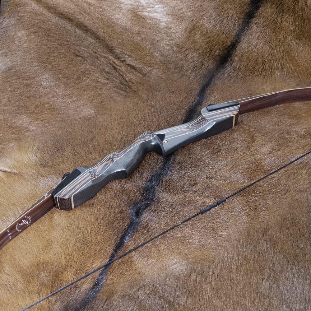 TACHYON ARCHERY Takedown – Arco recurvo hecho a mano con arco y flecha para adultos, tradición de caza y tiro de objetivo, juego de tiro con arco de