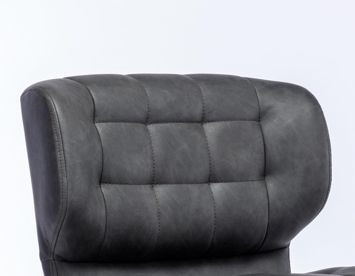Urban Home Furniture Harvey Taburetes de bar ajustables con respaldo bajo, sillas de bar giratorias de piel sintética gris plomizo para cocinaisla,