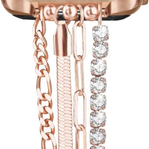 CAGOS Pulsera de cadena compatible con Apple Watch Band de 1.49, 1.57, 1.61, 1.65, 1.73 y 1.77 pulgadas, correa delgada de acero inoxidable de metal CAGOS Pulsera de cadena compatible con Apple Watch Band de 1.49, 1.57, 1.61, 1.65, 1.73 y 1.77 pulgadas, correa delgada de acero inoxidable de metal