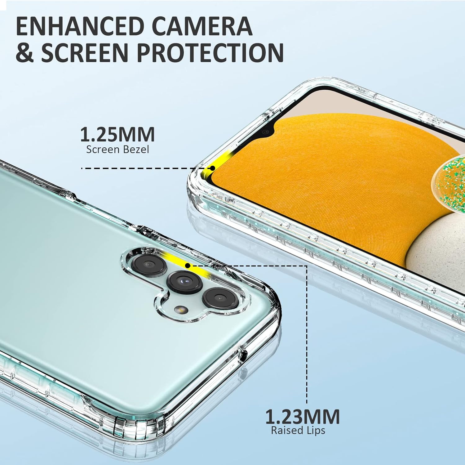 PUJUE Funda para Samsung Galaxy A13 5G Funda protectora transparente a prueba de golpes – Funda delgada y resistente de doble capa de protección