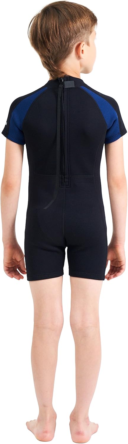 Lemorecn Trajes de neopreno de 0.118 in y 0.079 in para niños, trajes de baño cortos de neopreno prémium para jóvenes