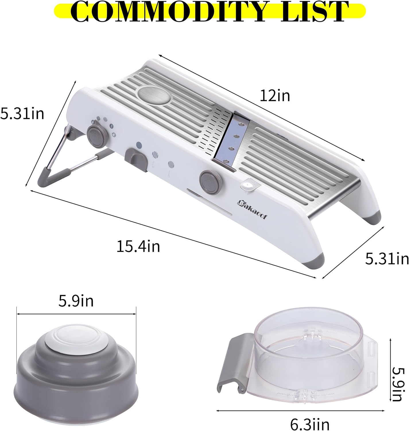 Cortadora de alimentos de mandolina para cocina, picadora de verduras de acero inoxidable, picadora de alimentos, rebanadora de mandolina ajustable,