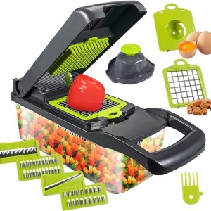 Picador de verduras 15 en 1, cortador de verduras con 8 cuchillas de cebolla picadora de verduras de gran capacidad para papa, tomate, pepino, Picador de verduras 15 en 1, cortador de verduras con 8 cuchillas de cebolla picadora de verduras de gran capacidad para papa, tomate, pepino,