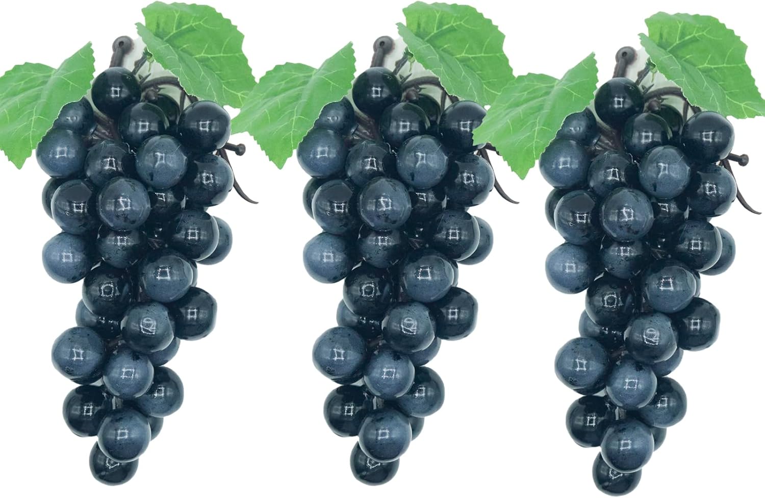3 racimos de uvas artificiales, frutas falsas, 7 pulgadas decorativas de frutas realistas para manualidades, frutas de plástico para fiestas,