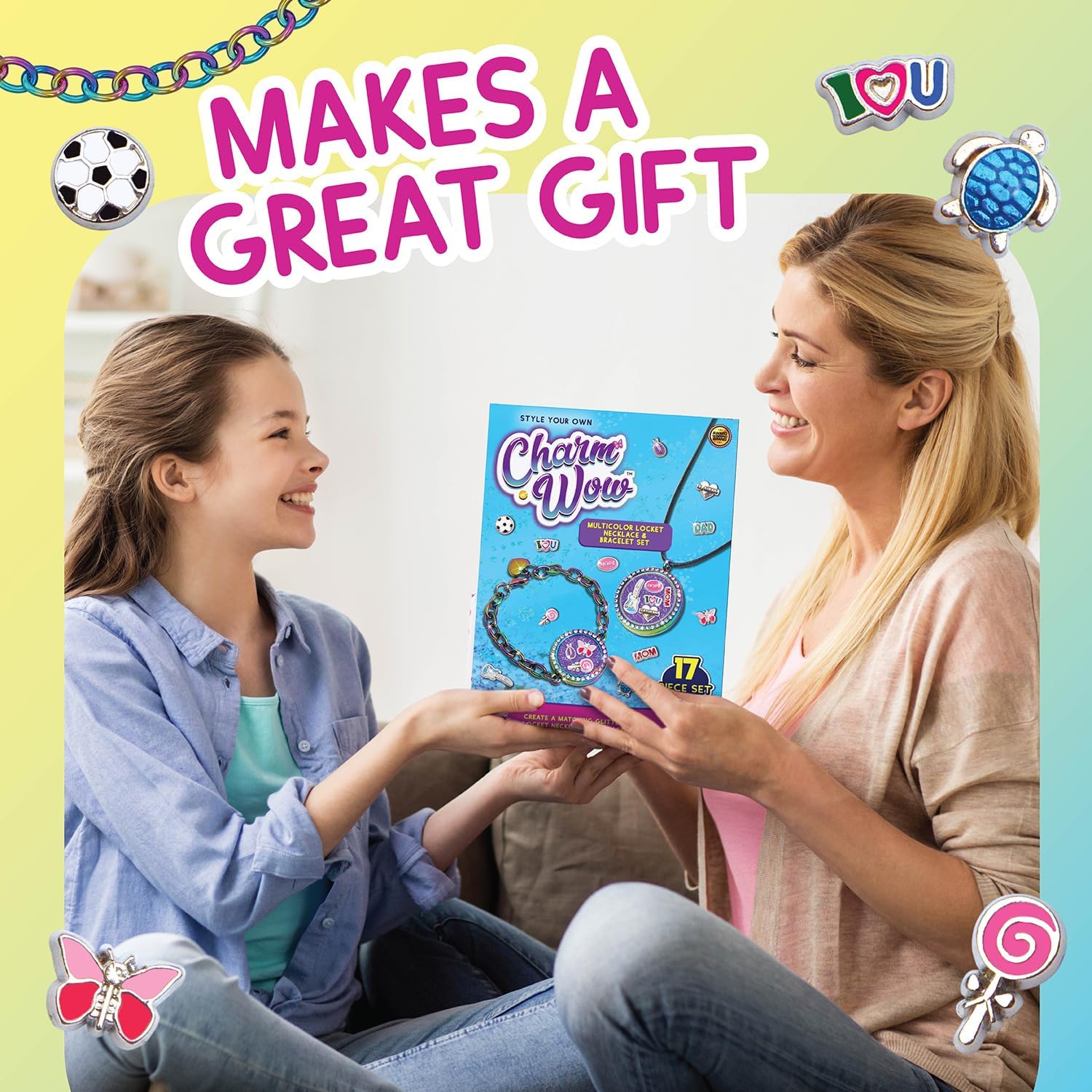 PURPLE LADYBUG CharmWow – Kit de fabricación de joyas para niños, manualidades divertidas para niñas de 4 a 8 años y gran regalo de cumpleaños para