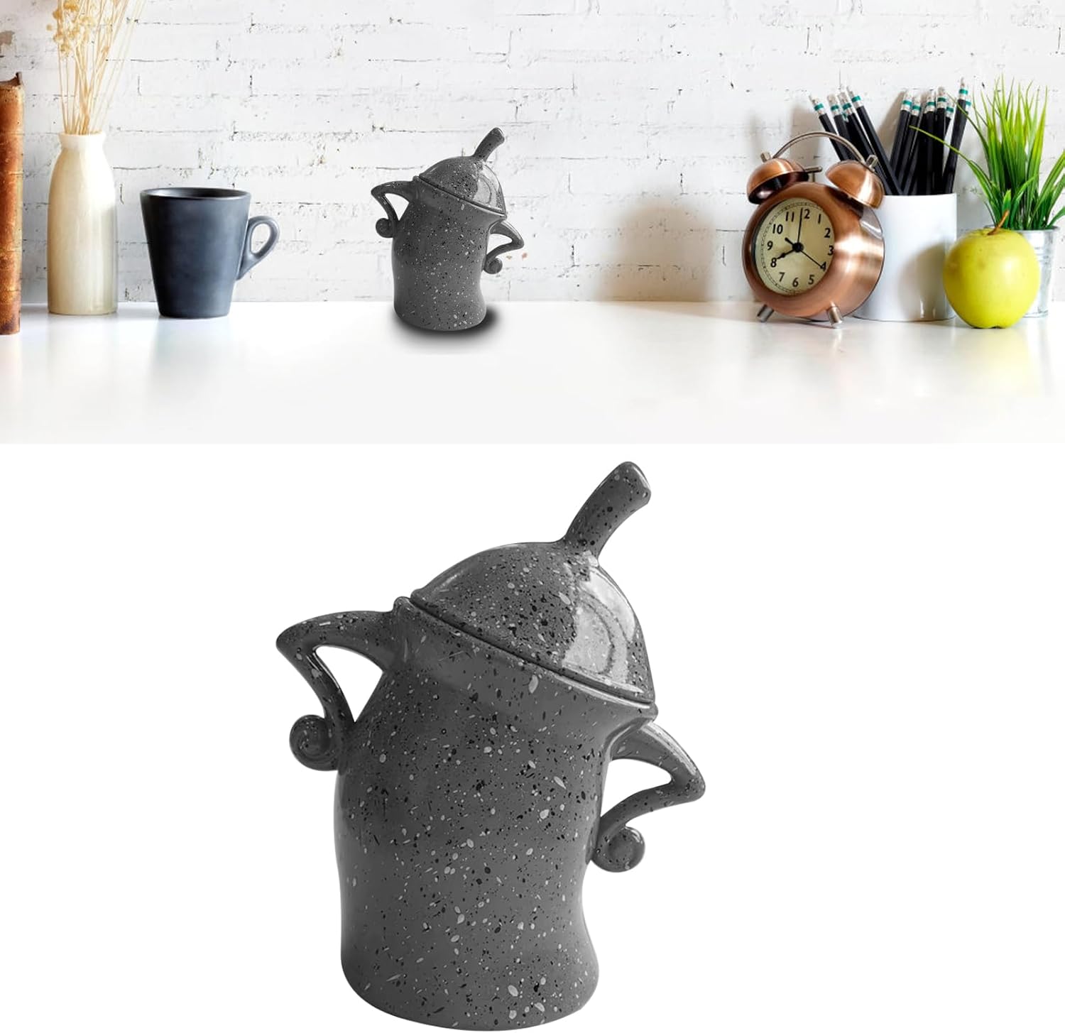 Recipiente con actitud, divertido recipiente de cerámica para cocina, PVC, duradero, lindo, con tapas para café, té, azúcar, especias y decoraciones