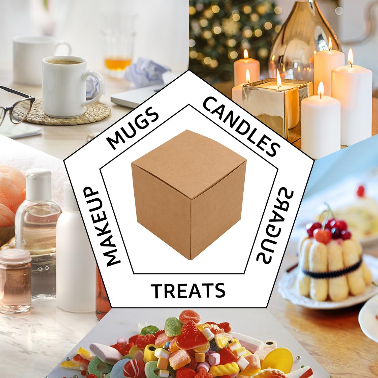 Paquete de 100 cajas de regalo con tapas para regalos, cajas de regalo pequeñas de 4 x 4 x 4 pulgadas, cajas de regalo a granel, cajas de papel de
