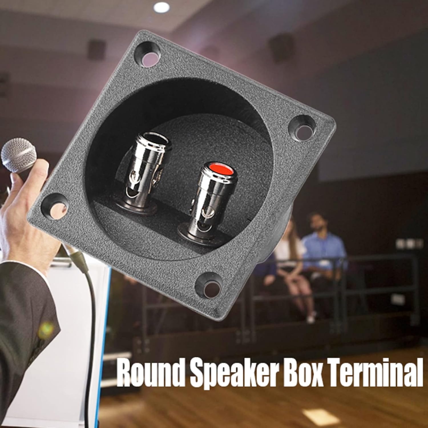 Pomya Caja de terminales de altavoces, cable de poste de unión tipo 2, conector de copa de resorte cuadrado, componentes acústicos para altavoz