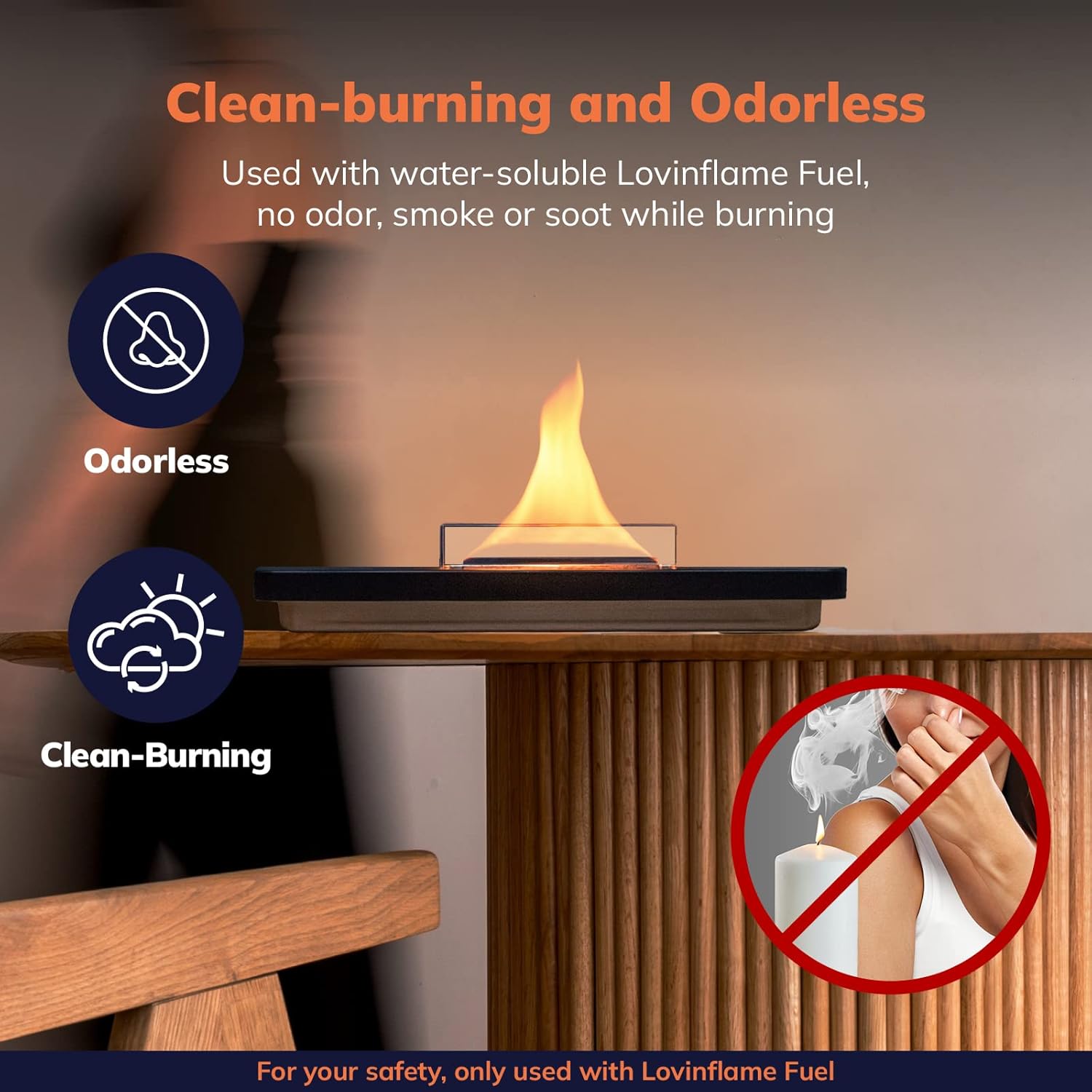 LOVINFLAME Chimenea de mesa de montaña para interiores y exteriores, chimenea de mesa resistente al viento para decoración de balcón y patio,