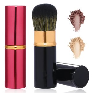 Brocha portátil para rubor, paquete de 2 brochas de maquillaje retráctiles Kabuki, brochas de maquillaje de viaje con cubierta para rubor, Brocha portátil para rubor, paquete de 2 brochas de maquillaje retráctiles Kabuki, brochas de maquillaje de viaje con cubierta para rubor,