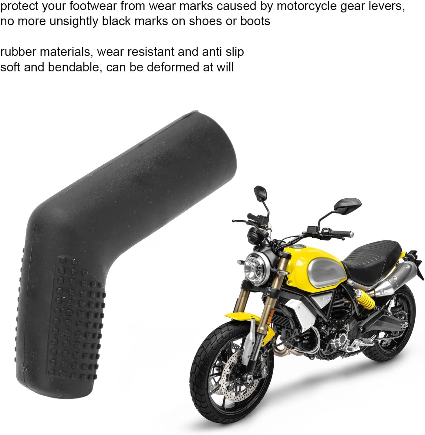 KIMISS Protector de zapatos de palanca de cambios de motocicleta, 4 unidades, protector de zapatos de goma antideslizante universal para