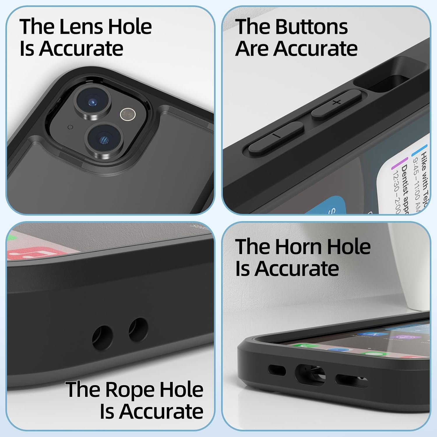 WXR Compatible con iPhone 15, parachoques de silicona suave y parte trasera de policarbonato duro transparente e interior de policarbonato duro,