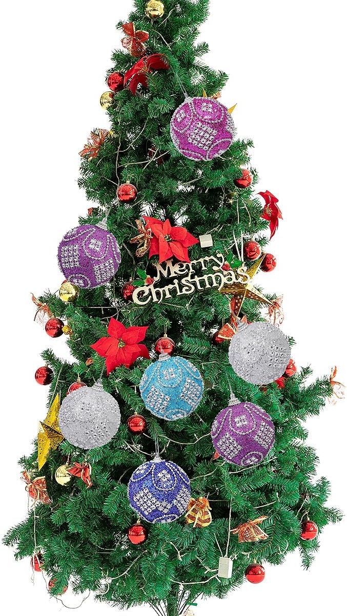 SUPVOX 3 adornos de bola de Navidad con diamantes de imitación de cristal, bolas de árbol de Navidad, adornos de árbol de Navidad, suministros de