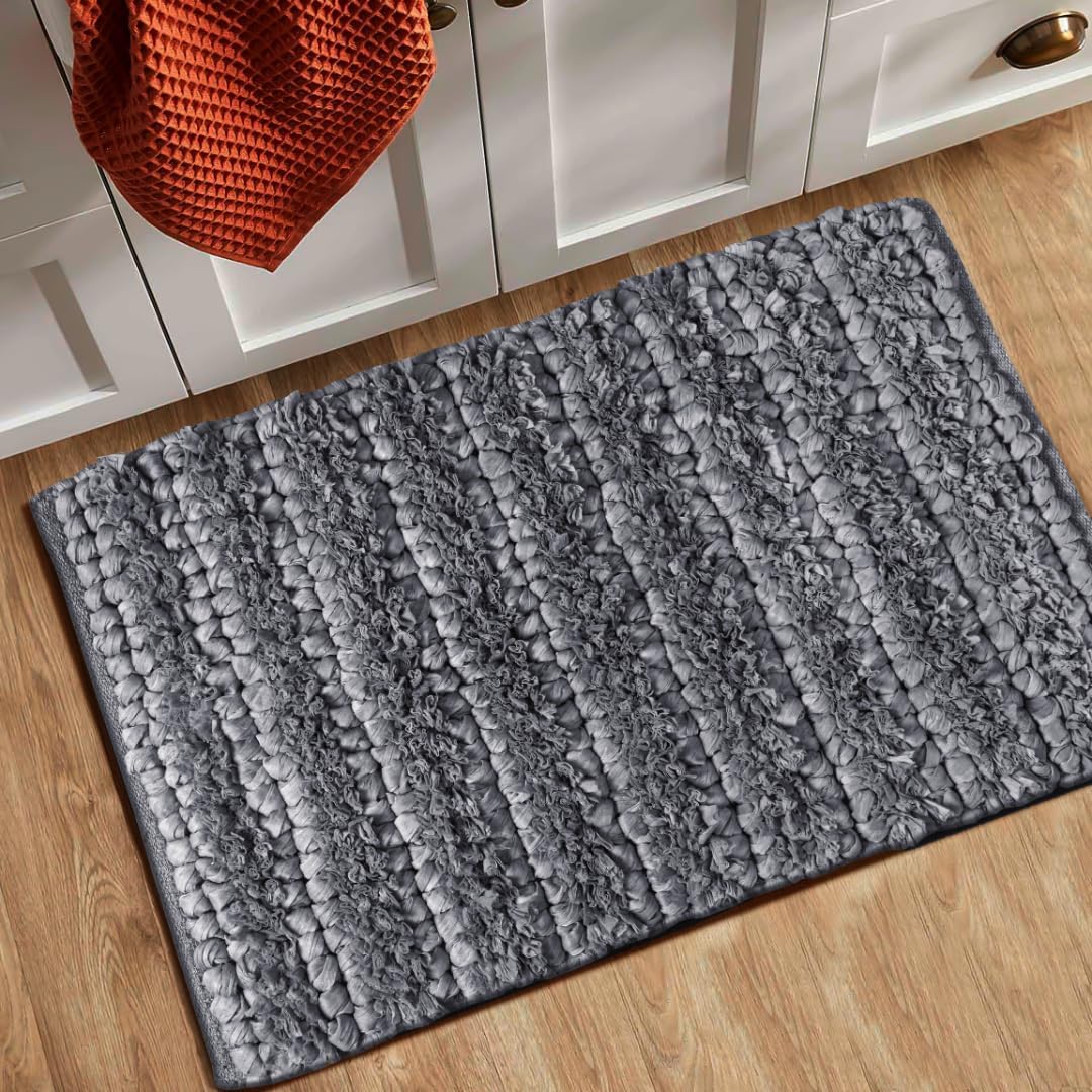 Comfy-co Alfombra de área de granja  Alfombra de trapo hecha a mano  Alfombra antideslizante para dormitorio, sala de estar, cocina, dormitorio,