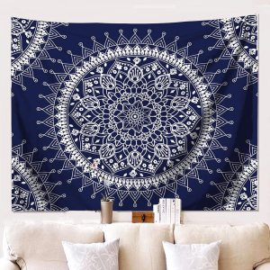 Jewelry-Box Bohemian Psychedelic Colorful Mandala Tapestry Wall Decoration for Room (Dark Blue&White)(59.1 * 78.7 inches, 150 * 200 cm) Jewelry-Box Bohemian Psychedelic Colorful Mandala Tapestry Wall Decoration for Room (Dark Blue&White)(59.1 * 78.7 inches, 150 * 200 cm)