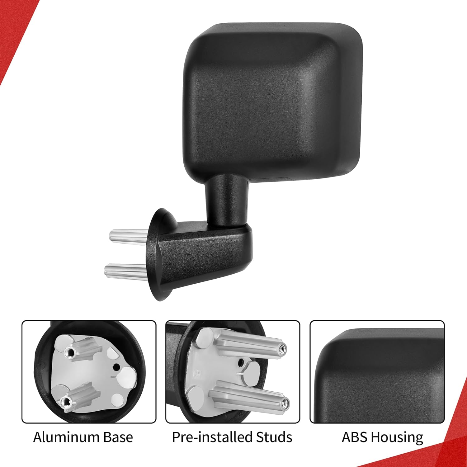 YITAMOTOR Espejo lateral izquierdo del conductor compatible con Wrangler JK 2007 2008 2009 2010 2011 2012 2013 2014 2015 2016 2017 Espejo retrovisor