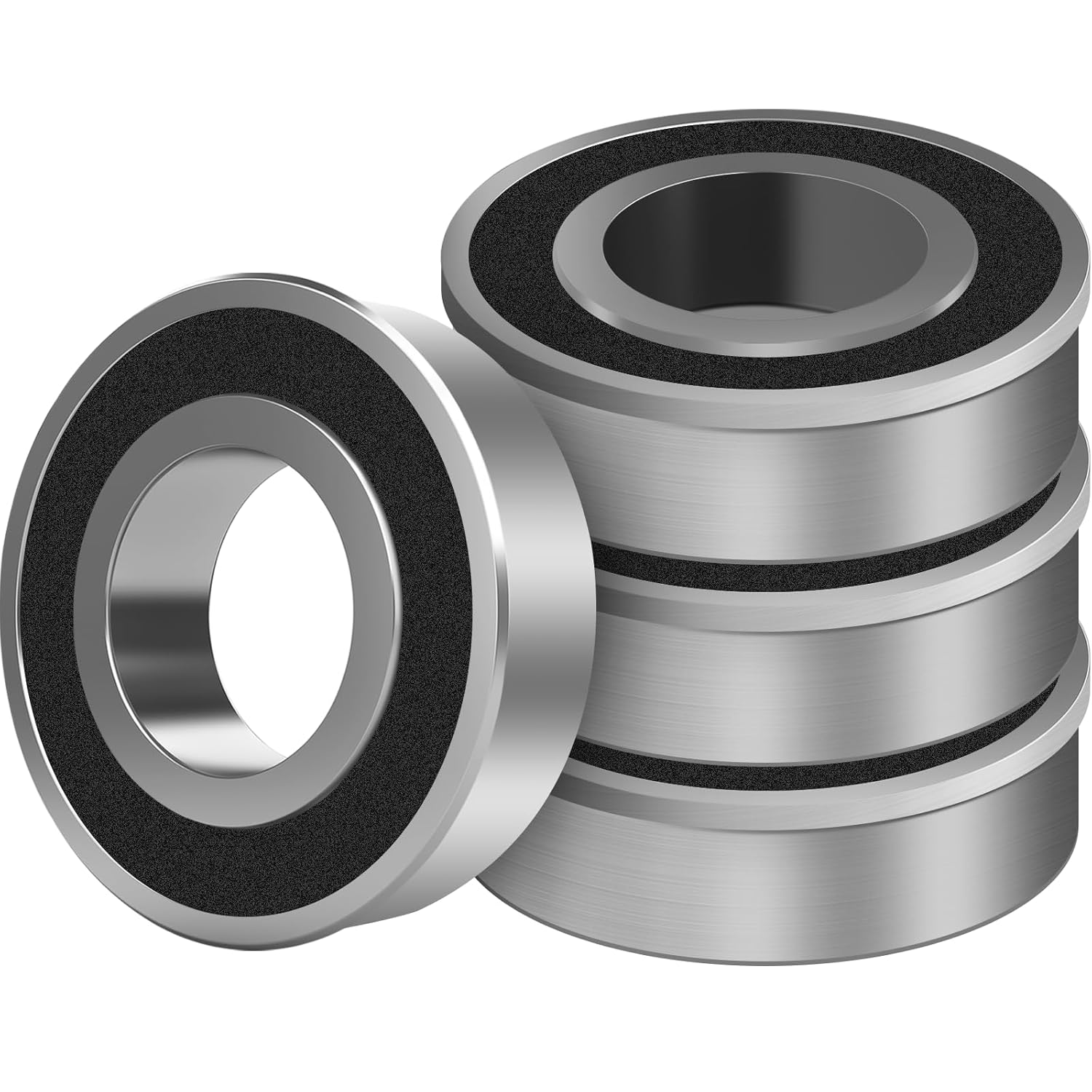 Paquete de 4 rodamientos de acero al carbono de 34 pulgadas – ID 34 pulgadas x OD 1-38 pulgadas de diámetro exterior aplicable para cortacésped,
