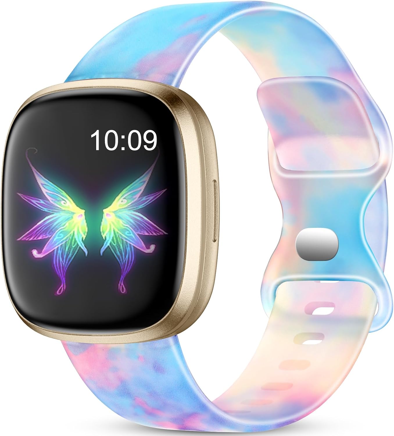 GEAK Correa transparente compatible con Fitbit Versa 3 BandasFitbit Versa 4 BandsFitbit SenseSense 2 Bandas para mujeres y hombres, elegante patrón