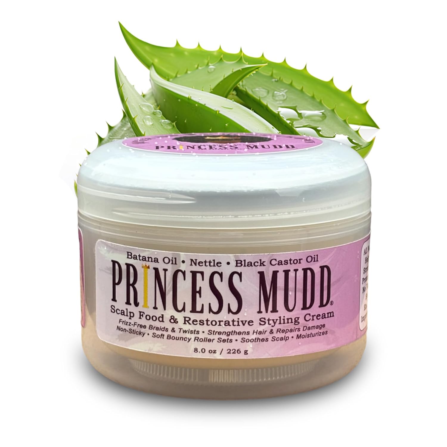 Princess Mudd Cabello hidratante  Ideal para Cornrows, trenzas francesas, etc.  para cabello texturizado seco y quebradizo dañado, 8 onzas líquidas