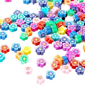 LiQunSweet 100 cuentas de color mixto hechas a mano de arcilla polimérica flor de ciruelo para bricolaje, joyas, collares, pulseras, aretes, LiQunSweet 100 cuentas de color mixto hechas a mano de arcilla polimérica flor de ciruelo para bricolaje, joyas, collares, pulseras, aretes,