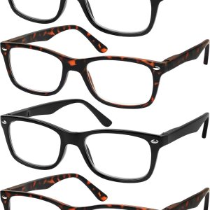 Juego de 4 lentes de lectura con bisagras para hombres y mujeres Juego de 4 lentes de lectura con bisagras para hombres y mujeres