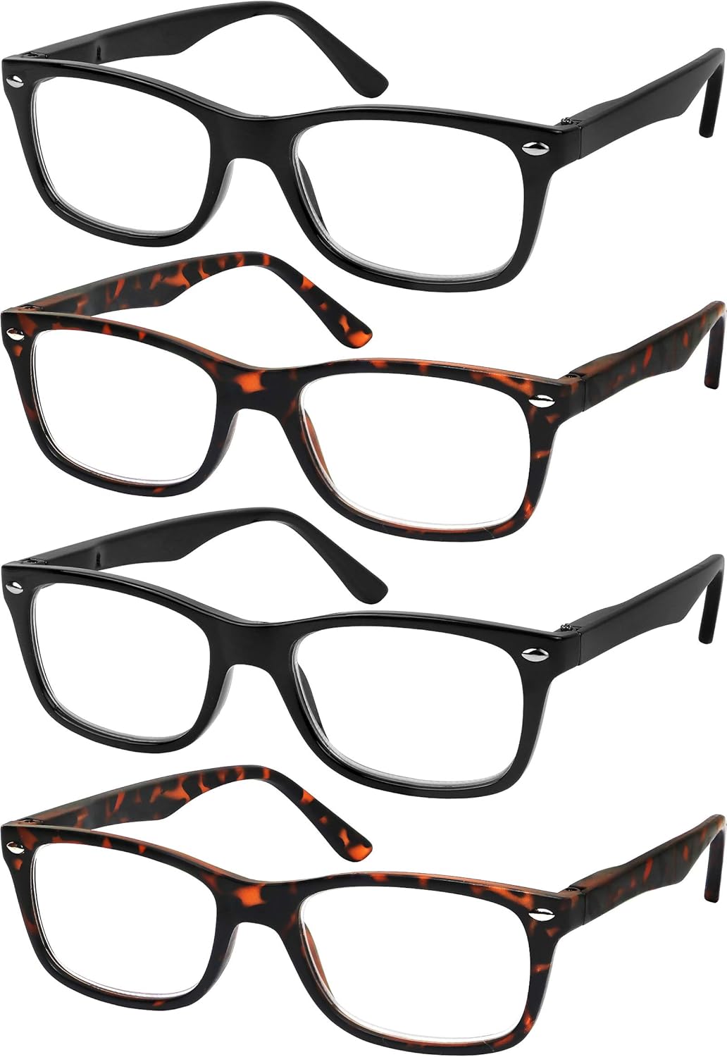 Juego de 4 lentes de lectura con bisagras para hombres y mujeres