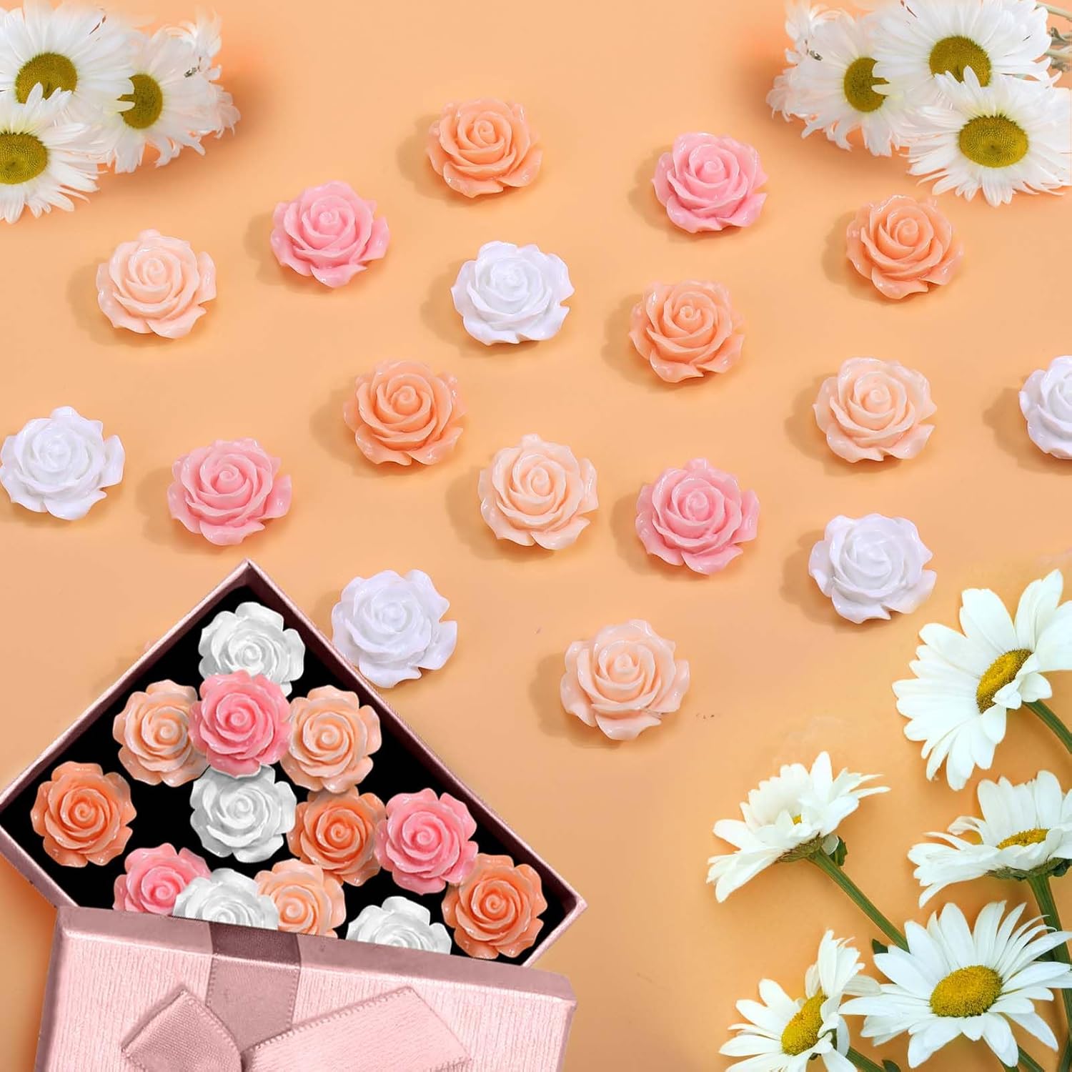 20 imanes de flores para nevera, 3D Camellia imanes para refrigerador, lindos imanes para casilleros, pizarras blancas, escuela, hogar, oficina,