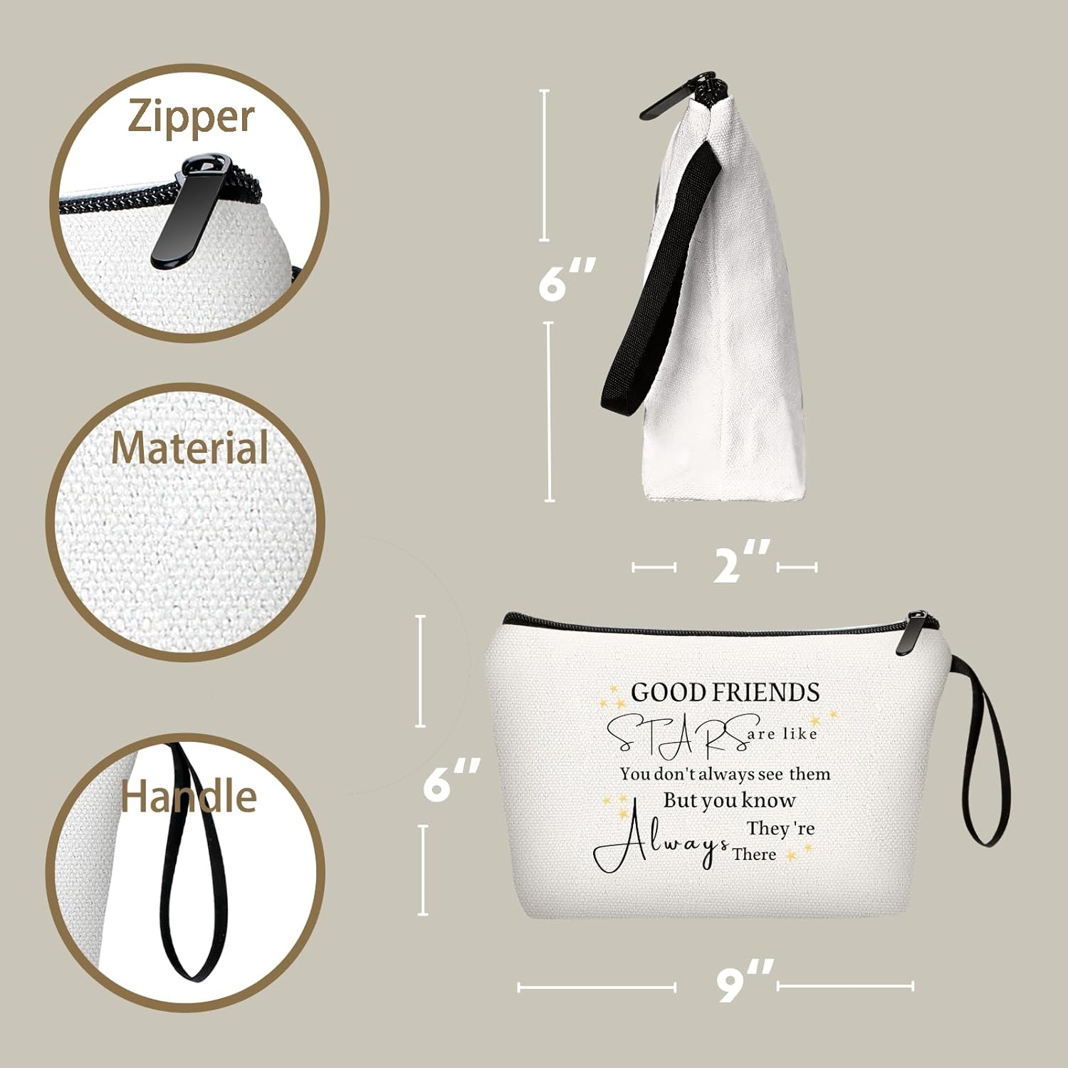 Regalos de amistad para mujeres, mujeres, mejores amigas, hermanas, niñas, pequeñas bolsas de maquillaje, bolsas de cosméticos de regalo para