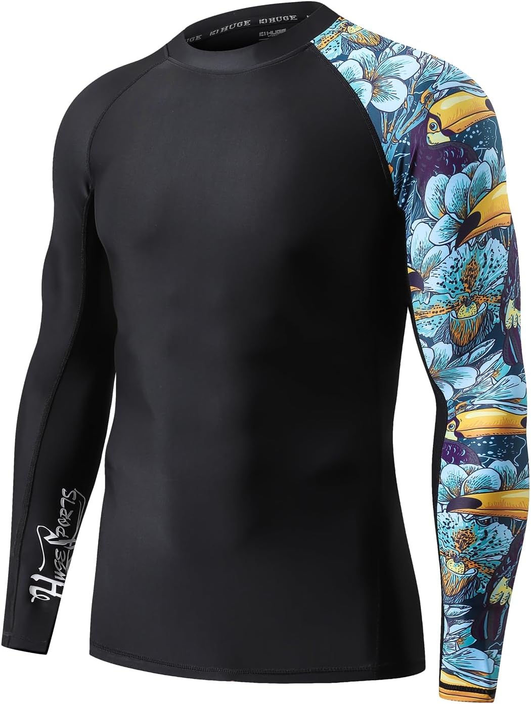 HUGE SPORTS Manga larga con protección solar UV UPF 50+ para hombre