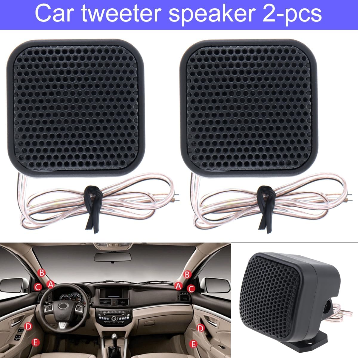 2 unids TP-004A altavoz del tweeter del coche 500W 12V 4ohm alta eficiencia mini altavoces de tweeter para el sistema de audio del coche