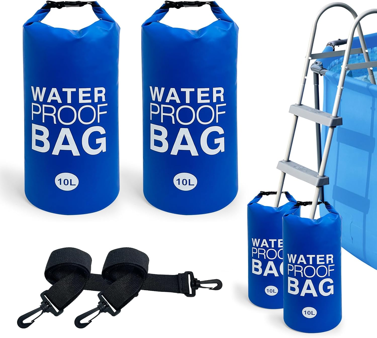 Pesas para escalones de piscina, pesas de piscina para escaleras, pesas impermeables para escaleras de piscina sobre el suelo con nailon y mango de