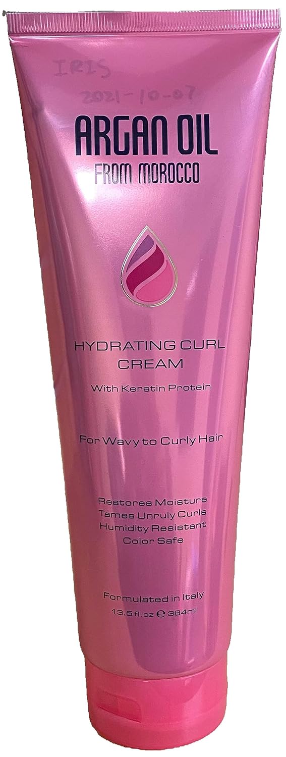 Argan Aceite de Marruecos Crema Hidratante para Rizos con Proteína de Queratina, 13 fl.oz. (13.0 fl oz)