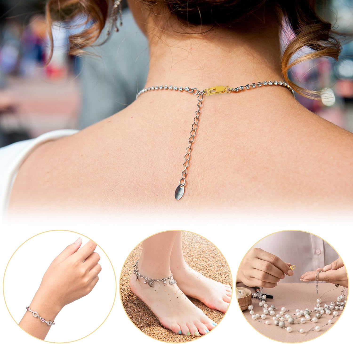 Cierres de pinza de langosta, 12 piezas con anillos cerrados, chapados en oro y plata, conector pequeño con anillo de salto para hacer joyas,