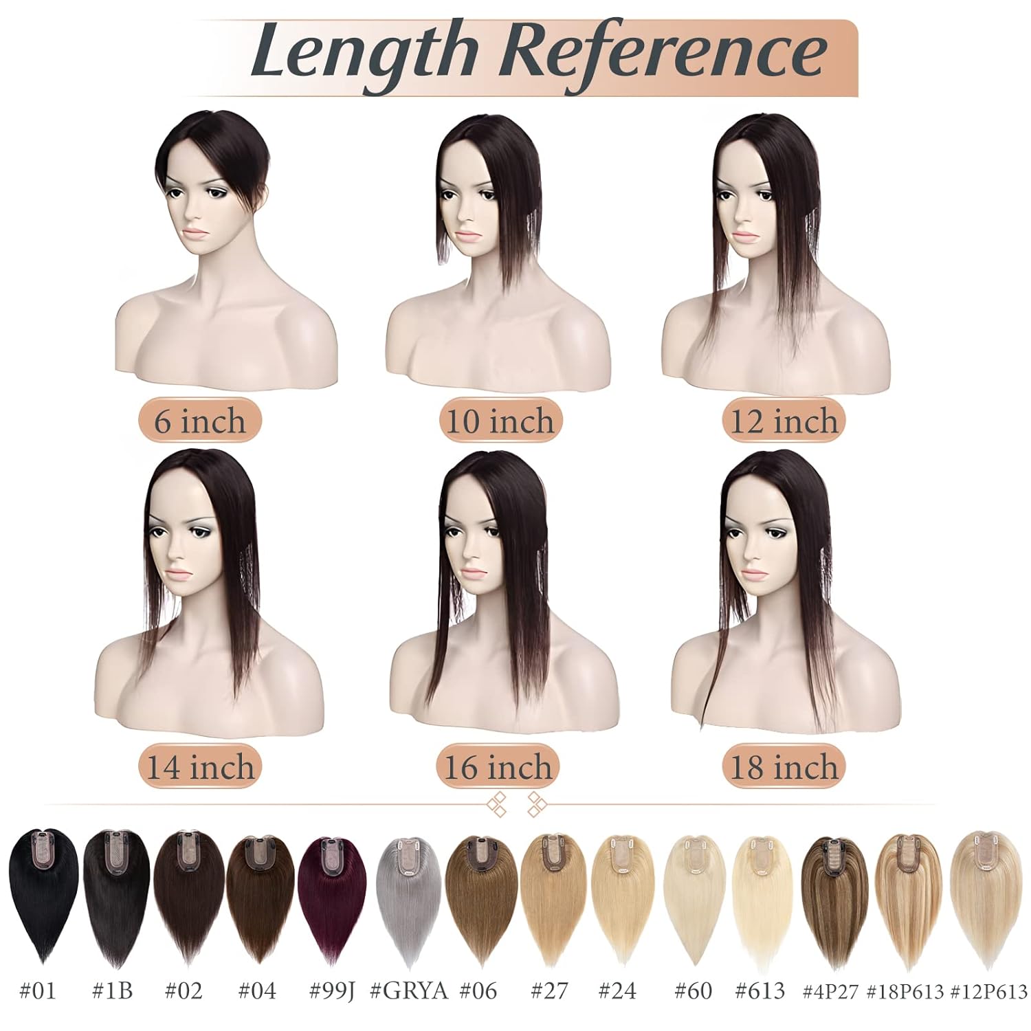 Benehair Toppers para el cabello para mujer, 100% cabello humano real, densidad del 150%, hecho a mano, base de seda, piezas de cabello con clip