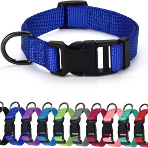 AUDWUD Collar de nailon grueso, collar clásico ajustable para perro en varios colores, adecuado para perros pequeños, medianos y grandes, 4 tamaños AUDWUD Collar de nailon grueso, collar clásico ajustable para perro en varios colores, adecuado para perros pequeños, medianos y grandes, 4 tamaños