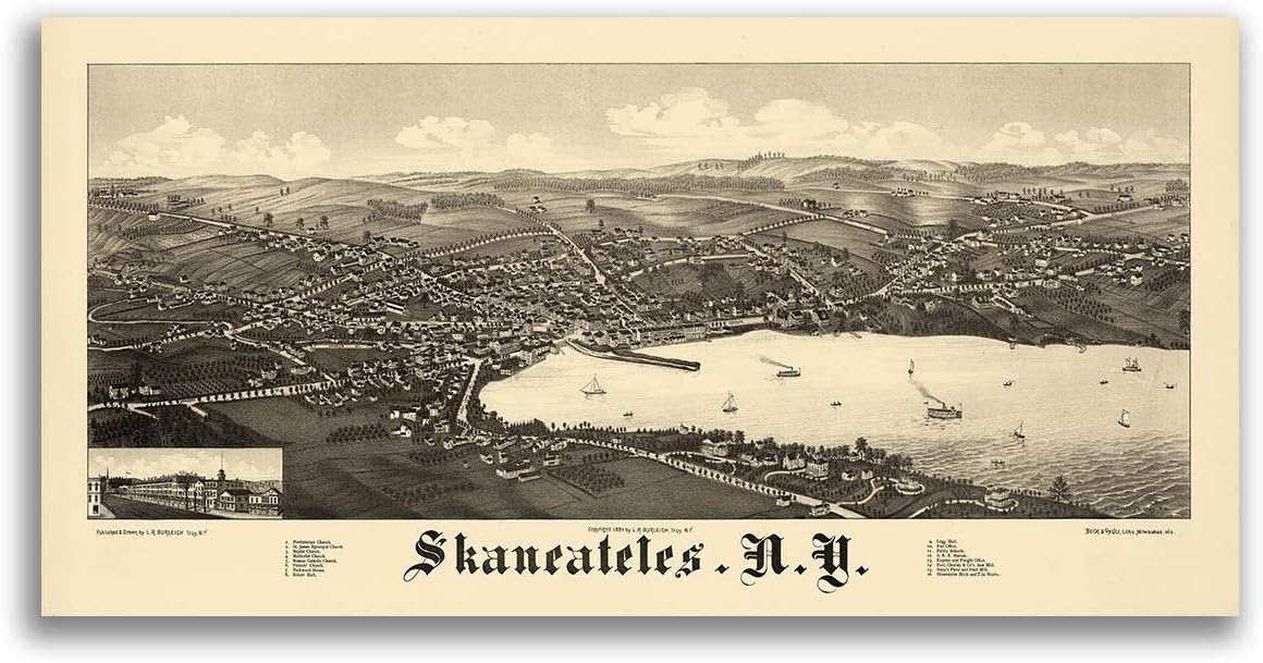 Magnet Skaneateles New York 1884 – Lámina magnética de vinilo para taquillas, coches, carteles, refrigerador de 5 pulgadas