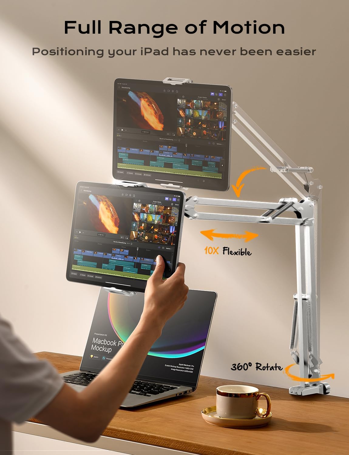 LISEN Soporte para Kindle para cama ultra duradero 2 abrazaderas ajustables Lazy Arm Soporte para tablet Soporte para teléfono de cuello de cisne