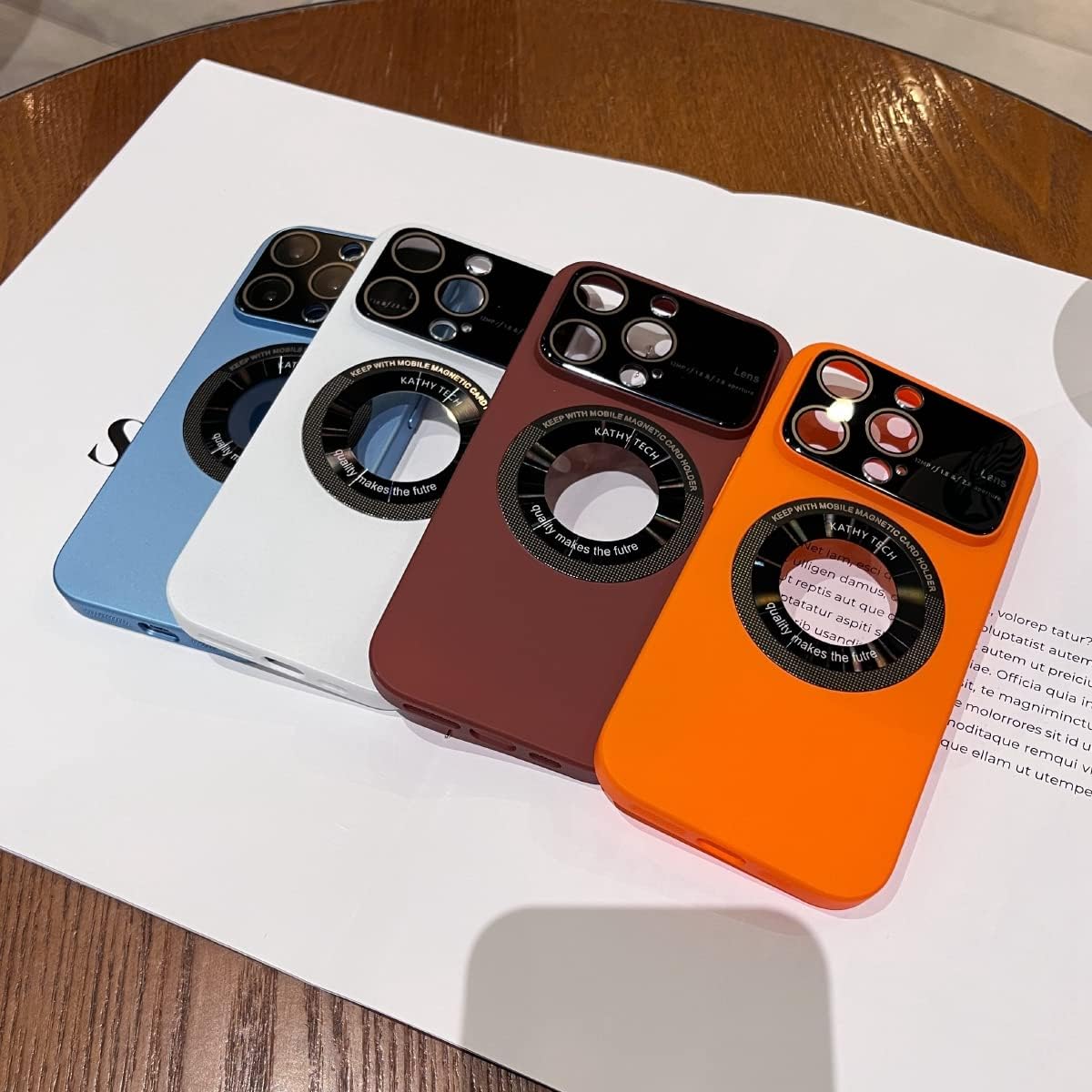 LOOBIVAL Funda magnética para iPhone 13 Pro, vista del logotipo, protector de cámara de lente de vidrio para ventana, compatible con Magsafe, fundas