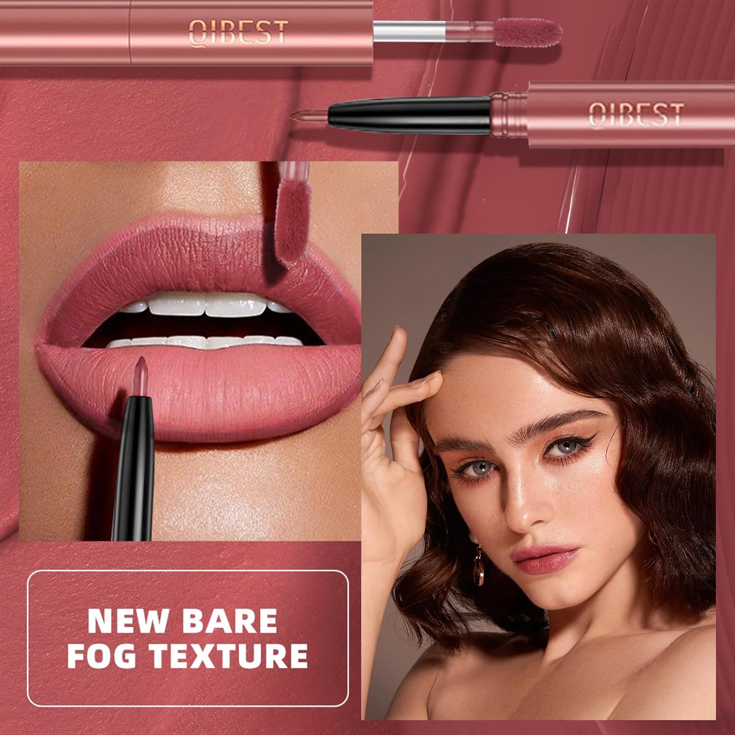 Juego de 3 delineadores de labios y lápiz labial, kit de lápiz labial mate con delineador de labios, lápiz labial líquido mate, impermeable, lápiz