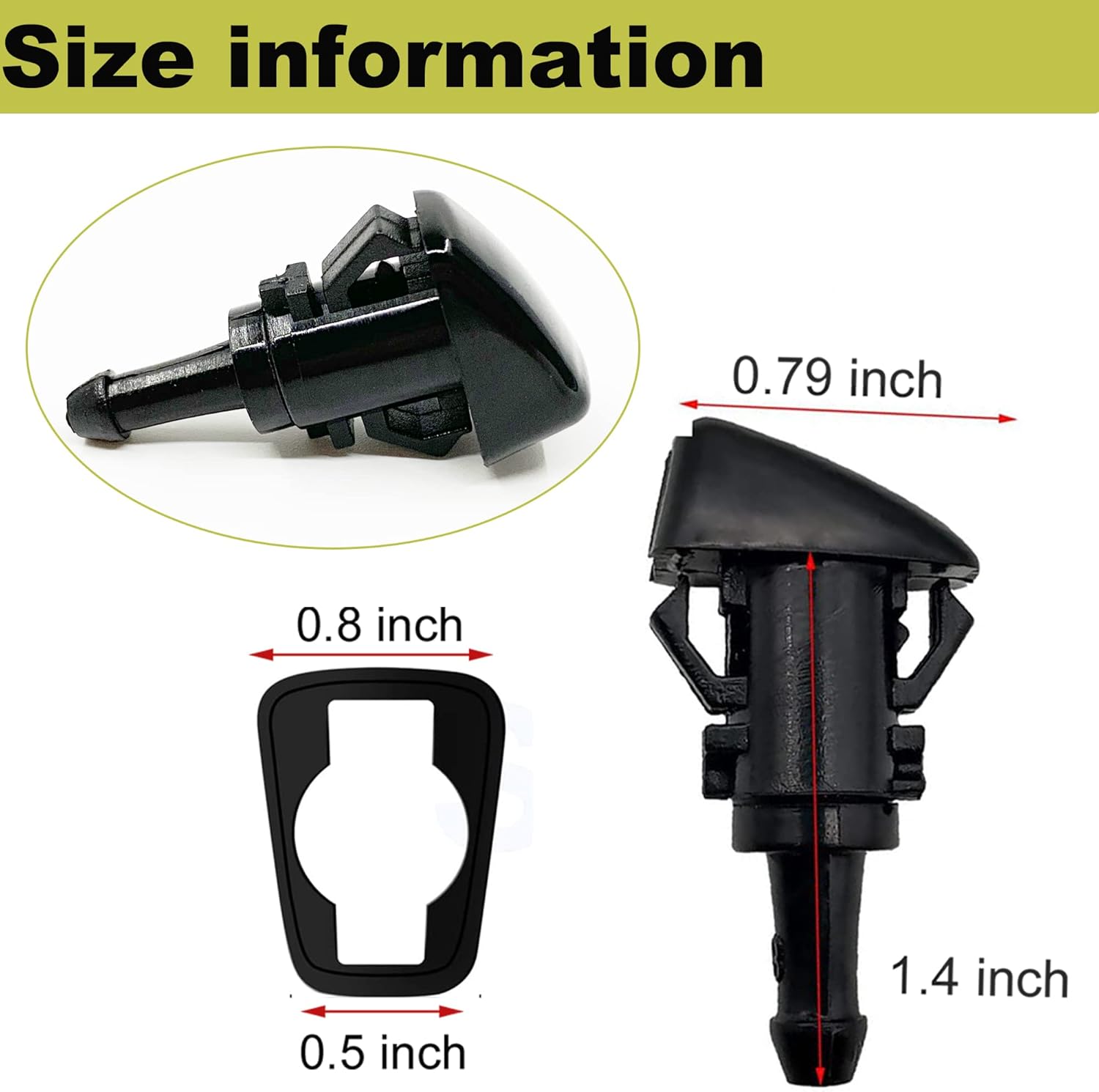 4805742AB Boquilla de limpiaparabrisas delantero compatible con boquilla de lavadora Jeep Chrysler Dodge Ram que reemplaza 5116079AA Dodge